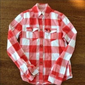 COPY - Abercrombie red and white plaid shirt size…
